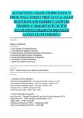 ACCOUNTING CRASH COURSE EXAM V4 FROM WALL STREET PREP ACTUAL EXAM QUESTIONS AND CORRECT ANSWERS GRADED A&plus; 2026&sol;2027ACTUAL WSP ACCOUNTING CRASH COURSE EXAM LATEST EXAM VERSION 4&NewLine;