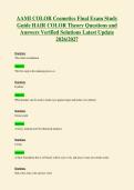 AAMI COLOR Cosmetics Final Exam Study&NewLine;Guide HAIR COLOR Theory Questions and&NewLine;Answers Verified Solutions Latest Update&NewLine;2026&sol;2027