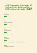 AAMI Comprehensive Review Science 167&NewLine;Final Exam Practice Questions and Answers&NewLine;Verified Solutions Latest Update 2026&sol;2027