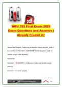 WGU C785 Final Exam Study Guide 2026 &vert; 300&plus; Practice Questions on Genetics&comma; DNA Replication&comma; Protein Structure&comma; Enzymes&comma; Cellular Respiration & Metabolism &vert; Western Governors University &lpar;WGU&rpar;