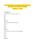 SAT MATH SUBJECT TEST EXAM MATH LEVEL 1& 2  QUESTIONS AND CORRECT ANSWERS GRADED A&plus; LATEST