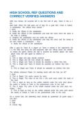 NFHS FOOTBALL RULES PRACTICE TEST QUESTIONS AND CORRECT VERIFIED ANSWERS