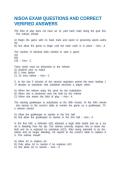 NISOA EXAM QUESTIONS AND CORRECT VERIFIED ANSWERS