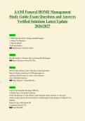 AAMI Funeral HOME Management&NewLine;Study Guide Exam Questions and Answers&NewLine;Verified Solutions Latest Update&NewLine;2026&sol;2027