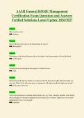 AAMI Funeral HOME Management&NewLine;Certification Exam Questions and Answers&NewLine;Verified Solutions Latest Update 2026&sol;2027