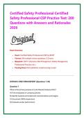 CSP EXAM TEST &lpar;SPECIALTY PHARMACY&rpar; WITH CORRECT ANSWERS&excl;&excl; With Detailed Rationales &vert; Based on SPCB Exam Content Outline