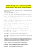Radiation Oncology Exam 1 with all Correct & 100&percnt; Verified Answers &vert;Latest Version &vert;Already Graded A&plus;