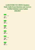 AAMI INTRO TO CHEM Chemistry&NewLine;Study Guide Exam Questions and Answers&NewLine;Verified Solutions Latest Update&NewLine;2026&sol;2027&NewLine;