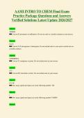 AAMI INTRO TO CHEM Final Exam&NewLine;Practice Package Questions and Answers&NewLine;Verified Solutions Latest Update 2026&sol;2027