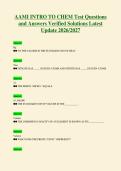 AAMI INTRO TO CHEM Test Questions&NewLine;and Answers Verified Solutions Latest&NewLine;Update 2026&sol;2027