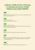 AAMI New YORK STATE LAWS Exam&NewLine;A&plus; Questions and Answers Verified&NewLine;Solutions Latest Update 2026&sol;2027