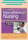 Davis Advantage for Maternal-Newborn Nursing- Critical &NewLine;Components of Nursing Care 4th Edition Durham Test Bank &NewLine;Maternity Nursing &NewLine;