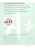 RN Fundamentals HESI Latest Exam Prep Test Bank Review - 250 Most Recently Tested Questions and Correct Answers with Rationales&sol; Fundamentals of Nursing Hesi Exam Prep &lpar;Newest&excl;&rpar;
