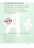 RN Fundamentals HESI Latest Exam  4 Prep &NewLine;Test Bank Review - 250 Most Recently Tested &NewLine;Questions and Correct Answers with &NewLine;Rationales&sol; Fundamentals of Nursing Hesi &NewLine;Exam Prep &lpar;Newest&excl;&rpar; 