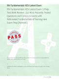 RN Fundamentals HESI Latest Exam  5 Prep &NewLine;Test Bank Review - 250 Most Recently Tested &NewLine;Questions and Correct Answers with &NewLine;Rationales&sol; Fundamentals of Nursing Hesi &NewLine;Exam Prep &lpar;Newest&excl;&rpar; 