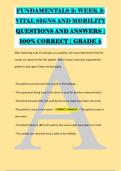 FUNDAMENTALS 2&colon; WEEK 2&colon; &NewLine;VITAL SIGNS AND MOBILITY &NewLine;QUESTIONS AND ANSWERS &vert; &NewLine;100&percnt; CORRECT &vert; GRADE A &NewLine;