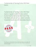 Fundamentals of Nursing Evolve HESI Real &NewLine;Exams 2 Questions Bank Review Latest &vert; &NewLine;Evolve Hesi Fundamentals Best Exam Prep &NewLine;Test Bank- a Review of 340 Latest Correctly &NewLine;Answered Questions with Rationales &lpar;New&excl;&rpar; 