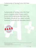Fundamentals of Nursing Evolve HESI Real &NewLine;Exams 4 Questions Bank Review Latest &vert; &NewLine;Evolve Hesi Fundamentals Best Exam Prep &NewLine;Test Bank- a Review of 340 Latest Correctly &NewLine;Answered Questions with Rationales &lpar;New&excl;&rpar; 