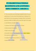 FUNDAMENTALS WEEK 2 &NewLine;QUESTIONS AND ANSWERS &vert; &NewLine;100&percnt; CORRECT &vert; GRADE A -  &NewLine;