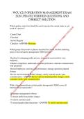 VERIFIED WGU C215 OPERATION MANAGEMENT EXAM 2026 UPDATE&vert; VERIFIED QUESTIONS AND CORRECT SOLUTION&period;