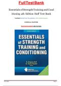 Test Bank for Essentials of Strength Training and Conditioning 4th Edition Haff &sol; All Chapters 1 - 24 &sol; Full Complete