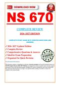 NS 670 Complete Review&colon; Study Guide Q&A 2026-2027&NewLine;&NewLine;