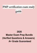 PMP Certification Exam Study Guide &vert; Questions & Answers&comma; Practice Test&comma; Study Guide & Revision Notes &vert; Latest 2026 PDF