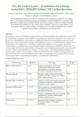 PSY 101 Graded Exam 1 2026-2027 QUESTIONS AND ANSWERS ALREADY GRADED A&plus;&period; 100&percnt; Verified&NewLine;Solutions &vert; Updated Per Latest Guidelines &vert; Graded A&plus;