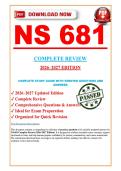 NS 681 Complete Review&colon; Study Guide Q&A 2026-2027&NewLine;&NewLine;