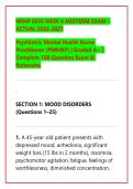 NRNP 6635 WEEK 6 MIDTERM EXAM &ndash;&NewLine;ACTUAL 2026-2027&NewLine;Psychiatric Mental Health Nurse &NewLine;Practitioner &lpar;PMHNP&rpar; &vert; Graded A&plus; &vert; &NewLine;Complete 100-Question Exam & &NewLine;Rationales