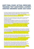 AHIP Final Exam&colon; Medicare Training Practice Questions & Study Guide 2027&sol;2028