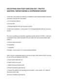 NSG 209 FINAL EXAM STUDY GUIDE 2026&sol;2027 &vert; PRACTICE QUESTIONS&comma; VERIFIED ANSWERS & COMPREHENSIVE REVIEW