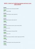 ABSITE - Critical Care Verified Exam Questions and Answers Latest&NewLine;update 2026&sol;2027