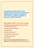 BC OWNER BUILDER EXAM STUDY &NewLine;GUIDE 2026&sol;2027 ACCURATE QUESTIONS &NewLine;MERGED WITH CORRECT COMPLETE &NewLine;SOLUTIONS &vert;&vert; ALREADY GRADED A&plus; &vert;&vert; &NewLine;2026-2027 LATEST UPDATE&excl;&excl;&excl;