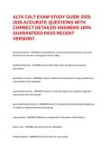 ALTA CALT EXAM STUDY GUIDE 2025-2026 ACCURATE QUESTIONS WITH CORRECT DETAILED ANSWERS 100&percnt;&NewLine;Details 