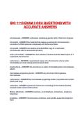 BIO 1113 EXAM 3 OSU QUESTIONS WITH ACCURATE ANSWERS