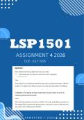 LSP1501 Assignment 4 2026 - Distinction &vert; Due July 2026