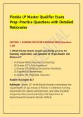 Florida LP Master Qualifier Exam Prep&colon; Practice Questions with Detailed Rationales