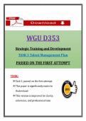 WGU D353 Task 3 &ndash; Strategic Training & Development &ndash; Actual Questions & Answers &lpar;WGU&rpar; &lpar;Updated PDF&rpar;