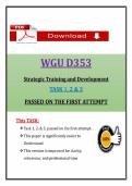 WGU D353 Task 1&comma; 2 & 3 &ndash; Strategic Training &ndash; Actual Questions & Answers &lpar;WGU&rpar; &lpar;Updated PDF&rpar;