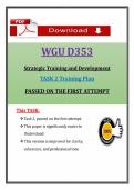 WGU D353 Task 2 &ndash; Strategic Training &ndash; Actual Questions & Answers &lpar;WGU&rpar; &lpar;Updated PDF&rpar;