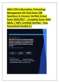 WGU C954 Information Technology Management OA Final Exam 300 Questions & Answers Verified Actual Exam 2026&sol;2027 &ndash; Complete Exam-Style Q&As &vert; 100&percnt; Certified Verified &ndash; Pass Guaranteed Graded A&plus;