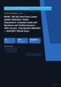 NR 302 Health Assessment Final Exam Actual 2026&sol;2027 &ndash; Complete Exam-Style Questions &vert; 100&percnt; Verified &ndash; Pass Guaranteed &ndash; A&plus; Graded