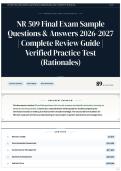 NR 509 Final Exam Sample Questions & Answers 2026-2027 &vert; Complete Review Guide &vert; Verified Practice Test &lpar;Rationales&rpar;