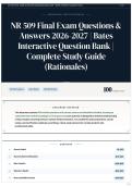 NR 509 Final Exam Questions & Answers 2026-2027 &vert; Bates Interactive Question Bank &vert; Complete Study Guide &lpar;Rationales&rpar;