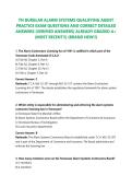 TN BURGLAR ALARM SYSTEMS QUALIFYING AGENT PRACTICE EXAM 2026&sol;2027 QUESTIONS AND CORRECT DETAILED ANSWERS &lpar;VERIFIED ANSWERS&rpar; ALREADY GRADED A&plus; &lpar;MOST RECENT&excl;&excl;&rpar; &lpar;BRAND NEW&excl;&excl;&rpar;