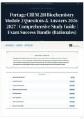 Portage CHEM 210 Biochemistry Module 2 Questions & Answers 2026-2027 &vert; Comprehensive Study Guide &vert; Exam Success Bundle &lpar;Rationales&rpar;