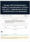 Portage CHEM 210 Biochemistry Module 6 Exam Questions & Answers 2026-2027 &vert; Comprehensive Review &vert; Verified Practice Test &lpar;Rationales&rpar;