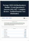 Portage CHEM 210 Biochemistry Module 3 Exam Questions & Answers 2026-2027 &vert; Complete Review &vert; Verified Practice Test &lpar;Rationales&rpar;