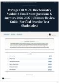 Portage CHEM 210 Biochemistry Module 8 Final Exam Questions & Answers 2026-2027 &vert; Ultimate Review Guide &vert; Verified Practice Test &lpar;Rationales&rpar;